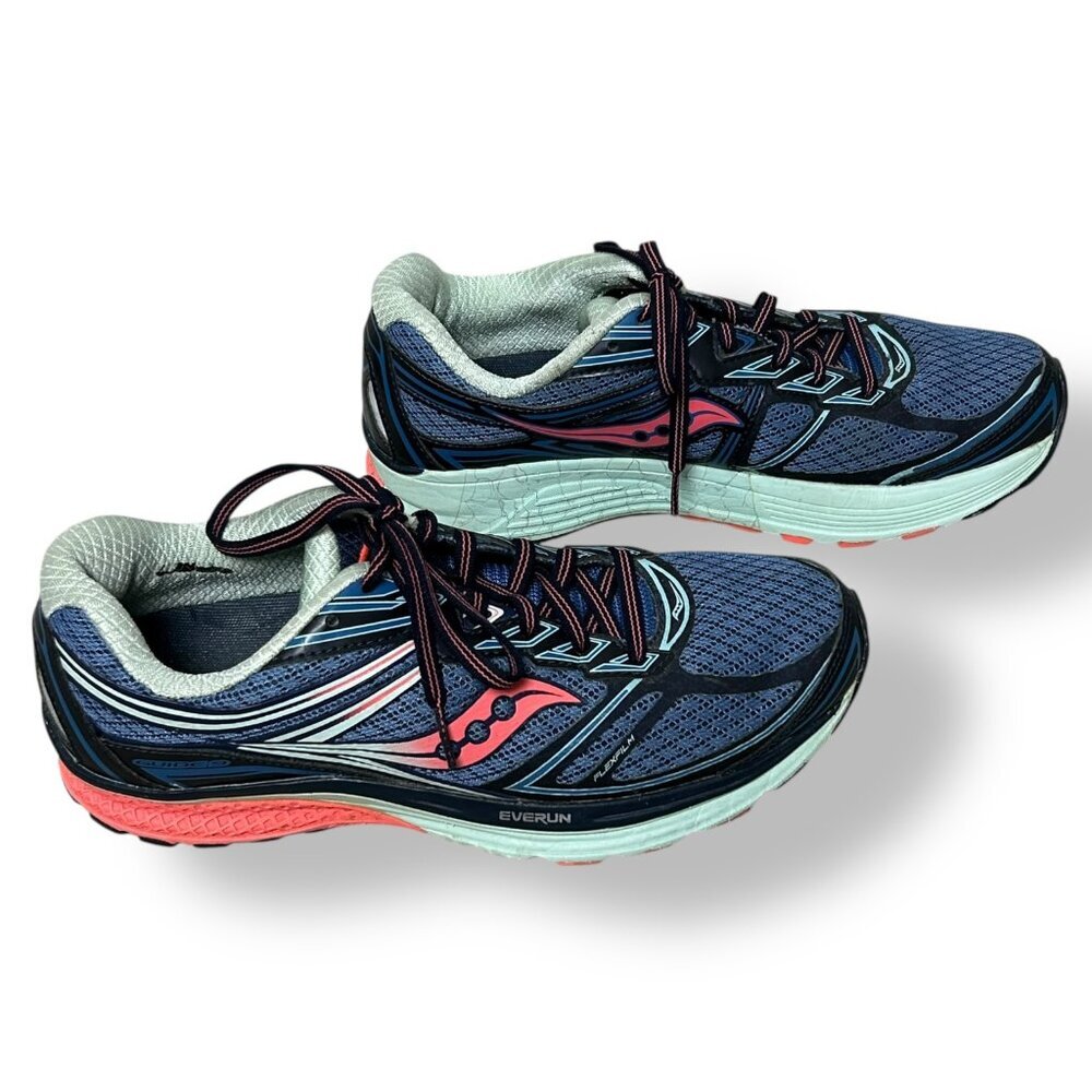 Women's Saucony Guide 9 Everrun Running Sneakers Neutral Blue Coral Sz 9 - Picture 3 of 8